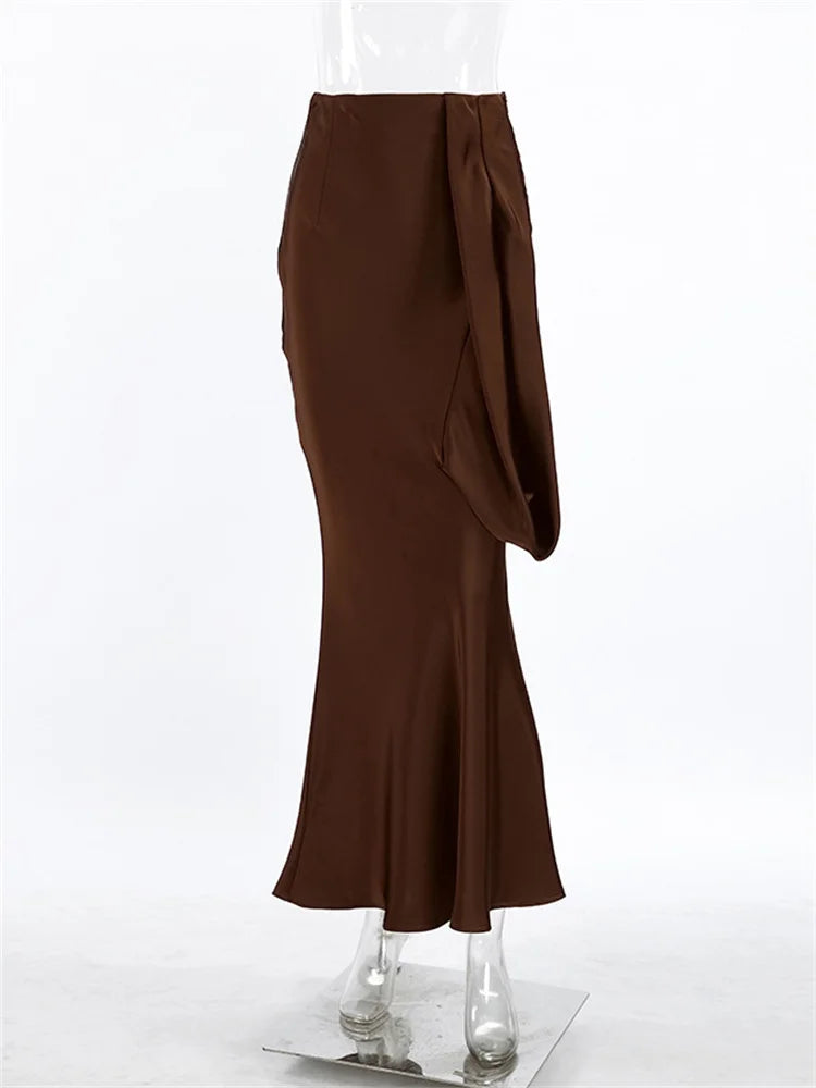 Glorol - High Waist Hollow Out Patchwork See-Through Skirt