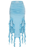 Glorol - High Waist Bodycon Hollow Out Skirt