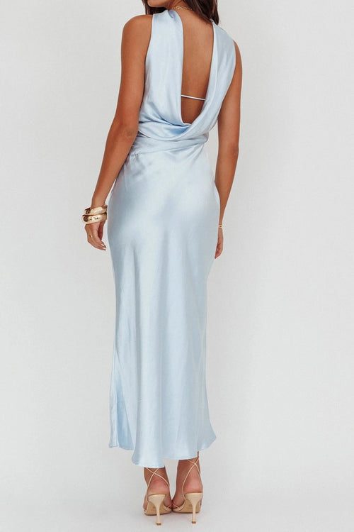 Glorol - Backless Strapless Slim Fit Sleeveless Maxi Dress