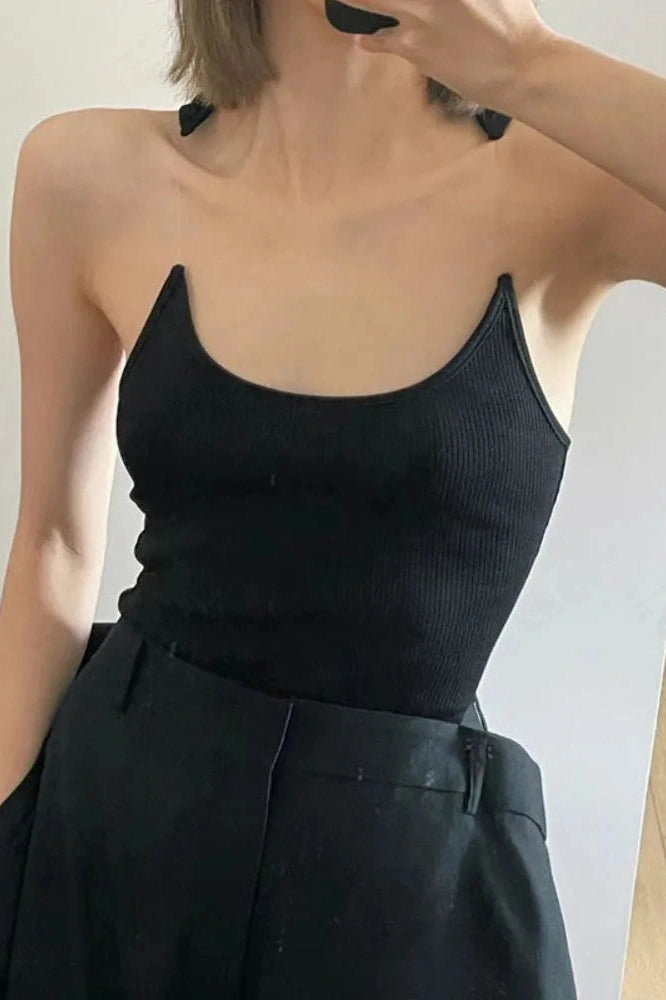 Glorol - Sleeveless Open Shoulder Top