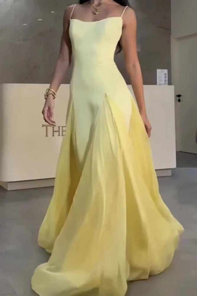Glorol - Elegant Backless High Waist Pleated Sleeveless Maxi Dress