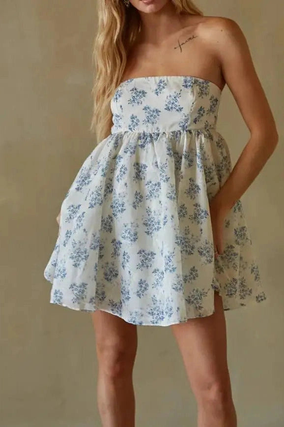 Glorol - Sleeveless Off-Shoulder Loose Mini Dress