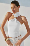 Glorol - Hollow Out Slim Patchwork Top