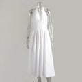 V Neck High Waist A-Line Maxi Dress