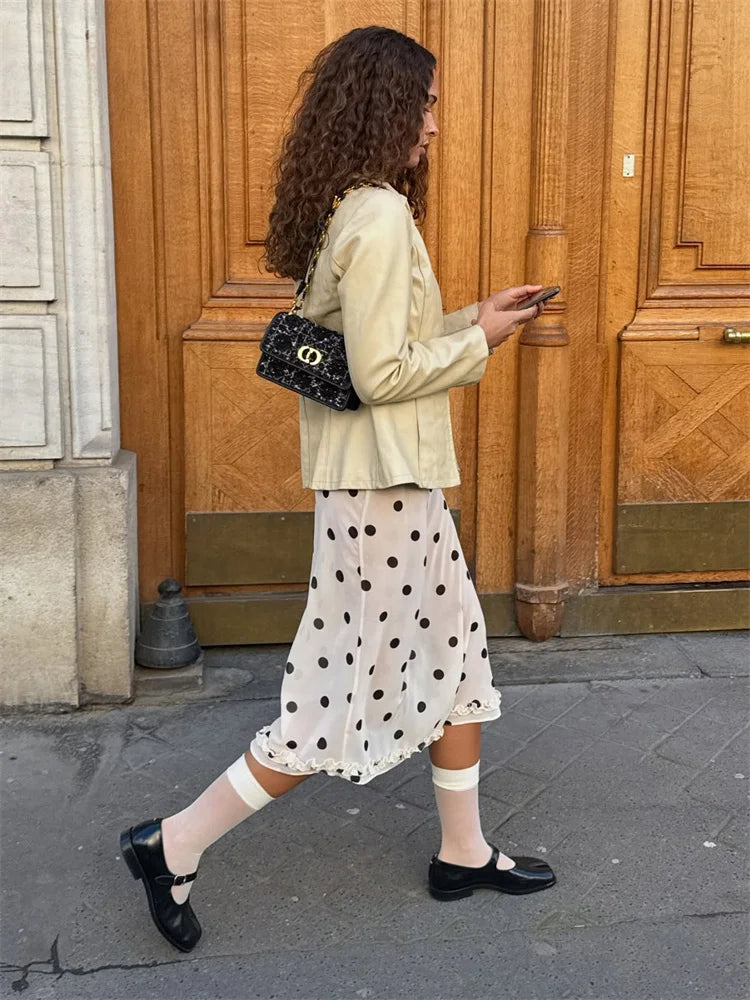 Glorol - High Waist See-Through Patchwork Skirt