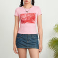 Glorol - Printed Short Sleeve Round Neck Top