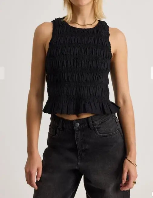 Glorol - Sleeveless O-Neck Plaid Top