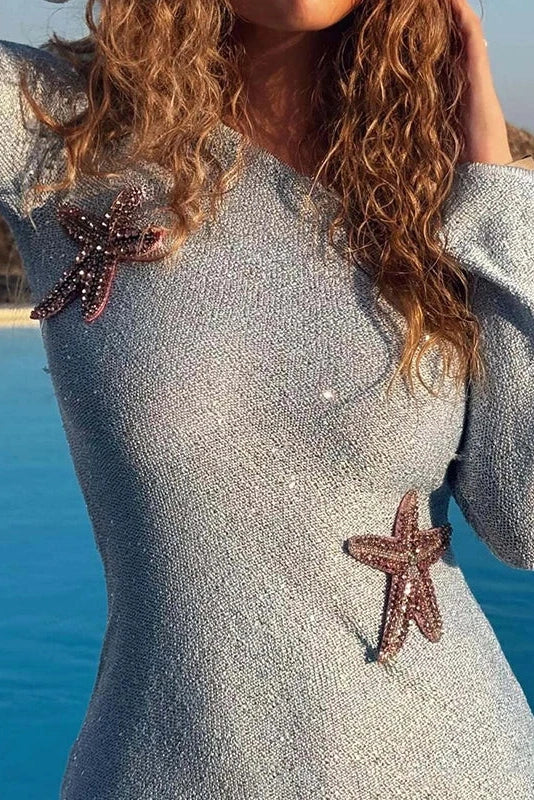 Glorol - Knitted Long Sleeve Mini Dress