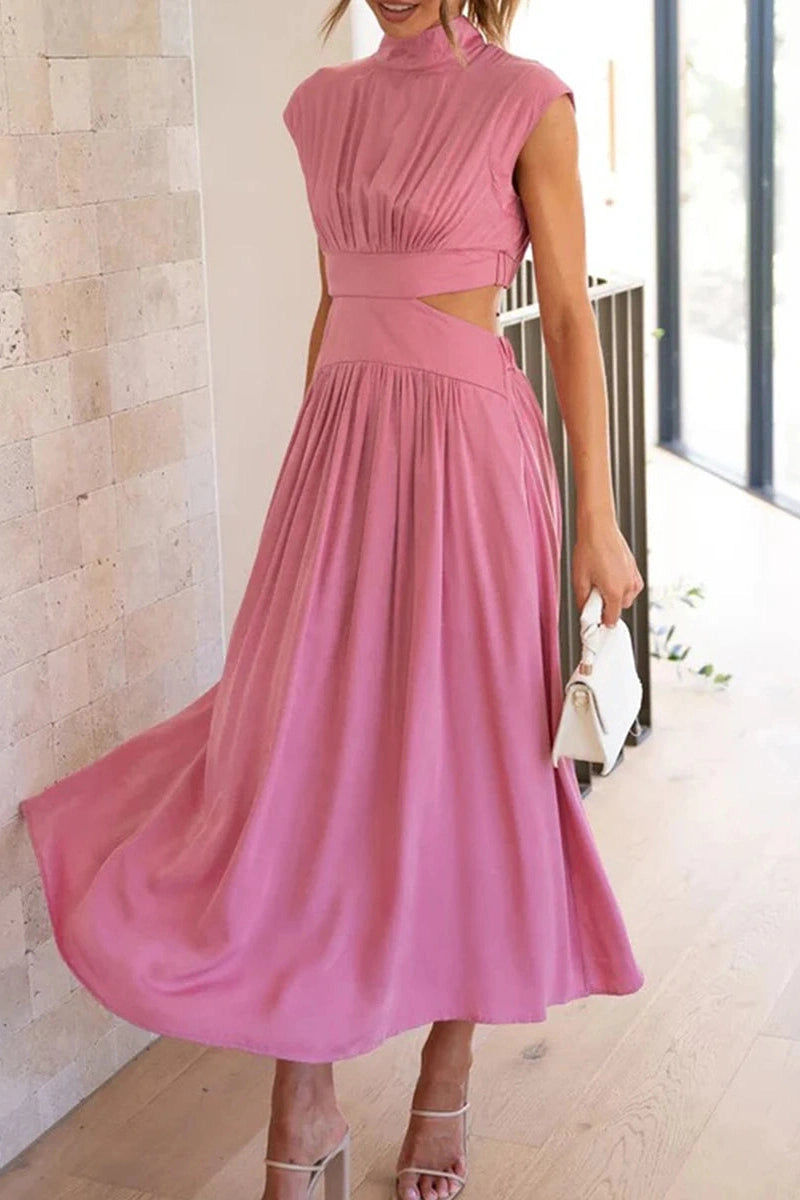 Glorol - Hollow-Out Sleeveless Loose Maxi Dress