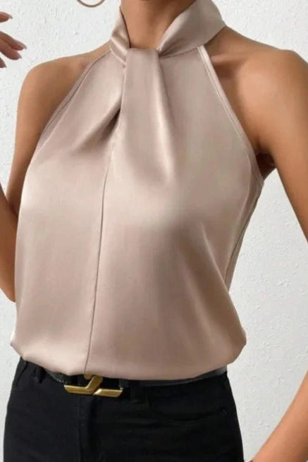 Glorol - Elegant Turtleneck Sleeveless Top
