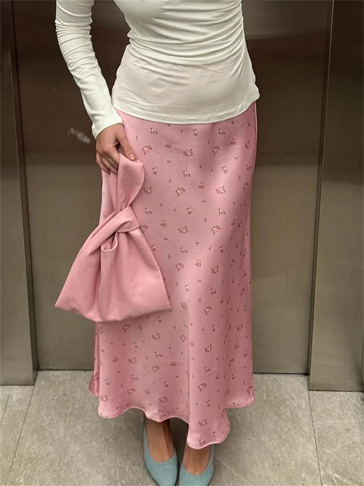Glorol - High Waist Elegant Printed Patchwork Skirt