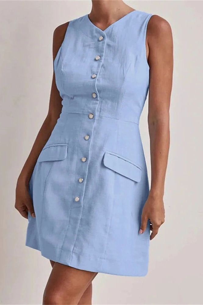 Glorol - Patchwork Sleeveless Mini Dress