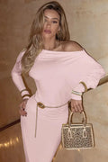 Glorol - One Shoulder Backless Long Sleeve Bodycon Maxi Dress