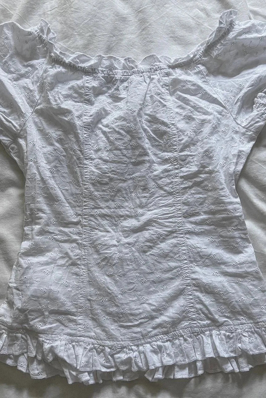 Glorol - Short Sleeve Lace Slim Fit Top