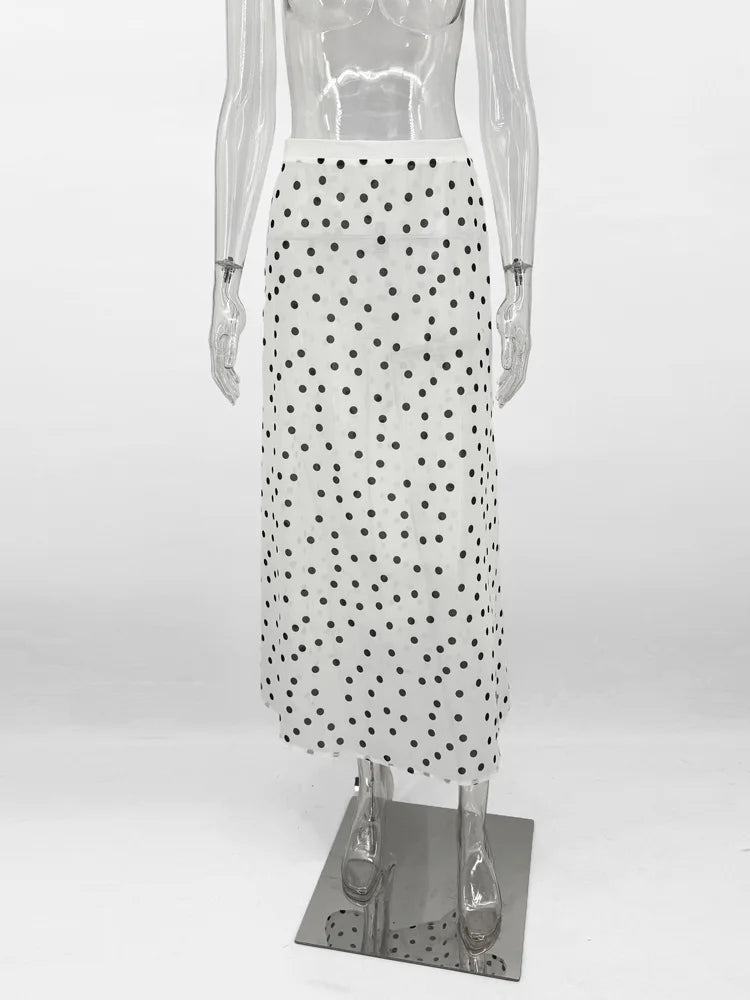Glorol - High Waist See-Through Patchwork Skirt