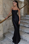 Glorol - Spaghetti Strap Backless Sleeveless High Waist Maxi Dress