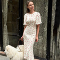Glorol - Elegant Polka Dot Patchwork Maxi Dress