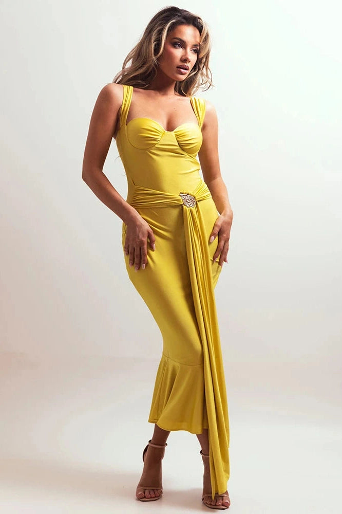 Glorol - Elegant Backless Sleeveless Bodycon Maxi Dress