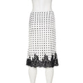 Glorol - High Waist Polka Lace Splice Skirt