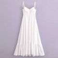 Glorol - Pleated Sleeveless Zipper Maxi Dress