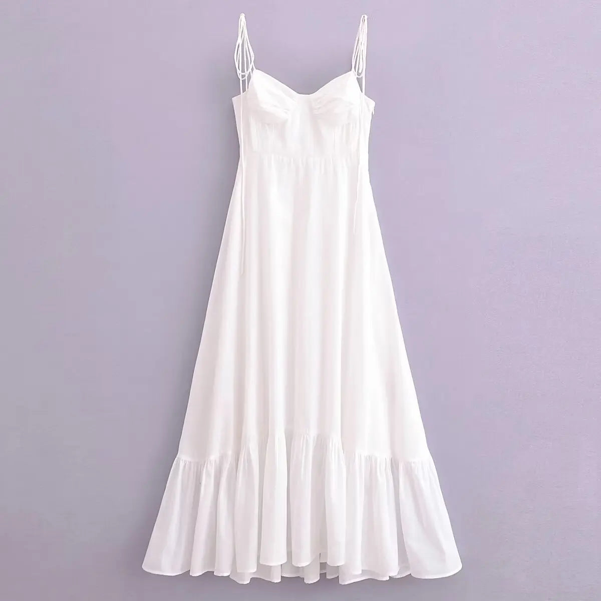 Glorol - Pleated Sleeveless Zipper Maxi Dress