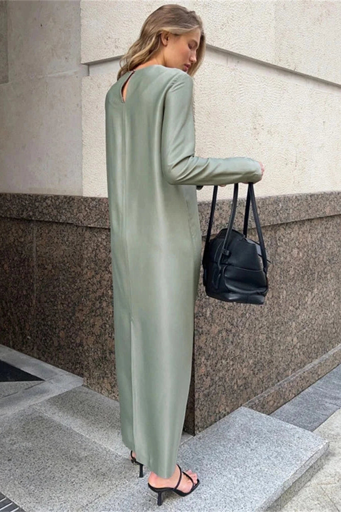 Glorol - Patchwork High Waist Split Maxi Dress