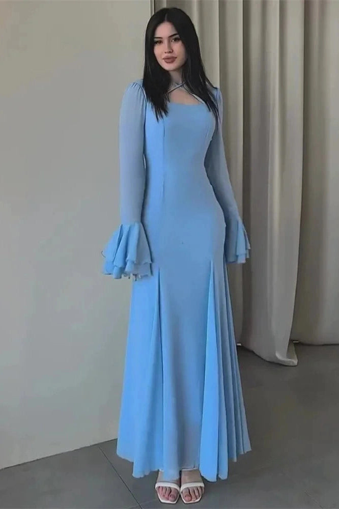 Glorol - Patchwork Slim High Waist Maxi Dress