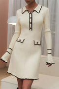 Glorol - Long Sleeve High Waist Midi Dress