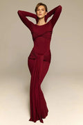 Glorol - Elegant Bodycon Long Sleeve Maxi Dress