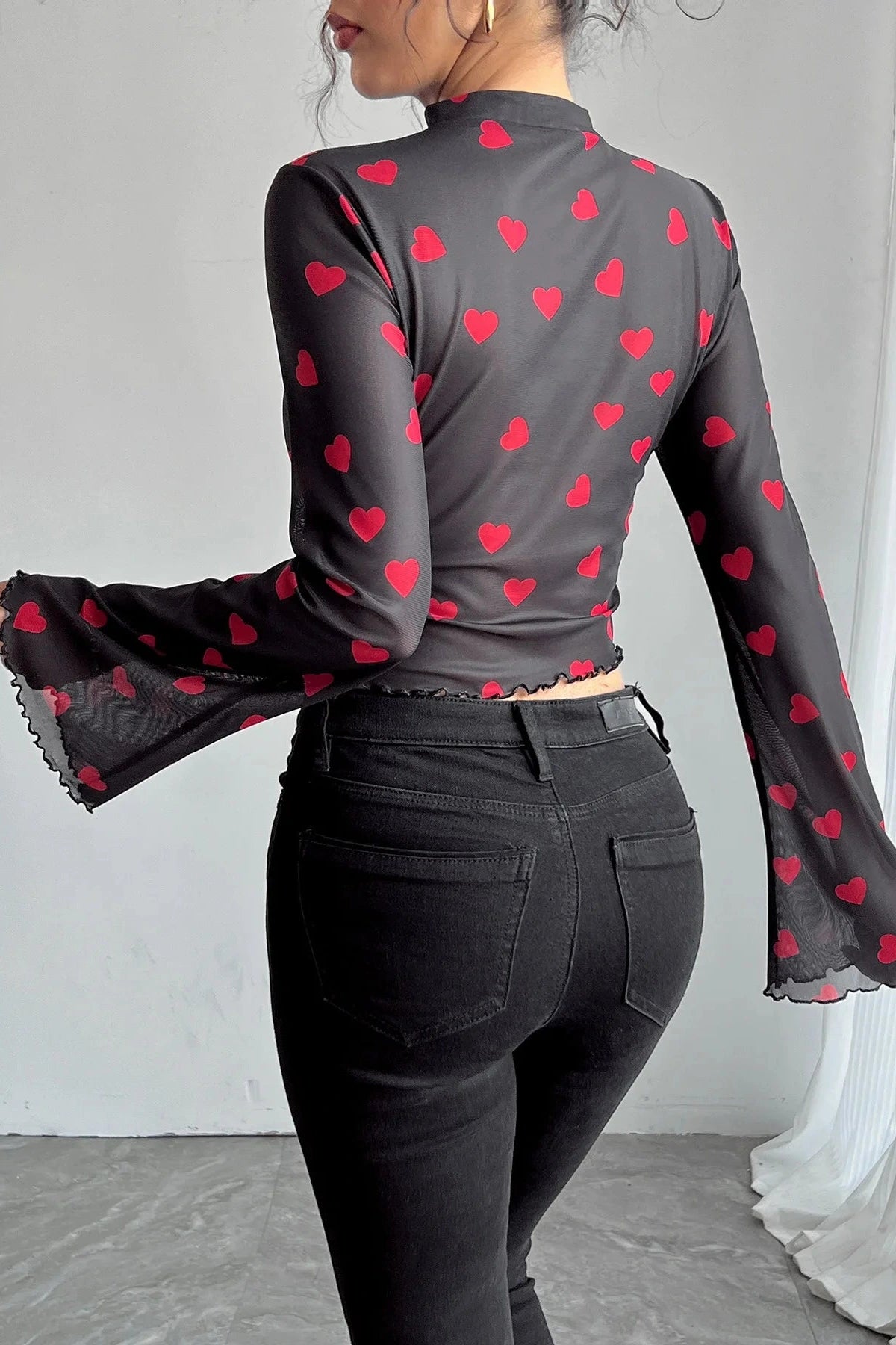 Glorol - Flared Sleeve Printed Top