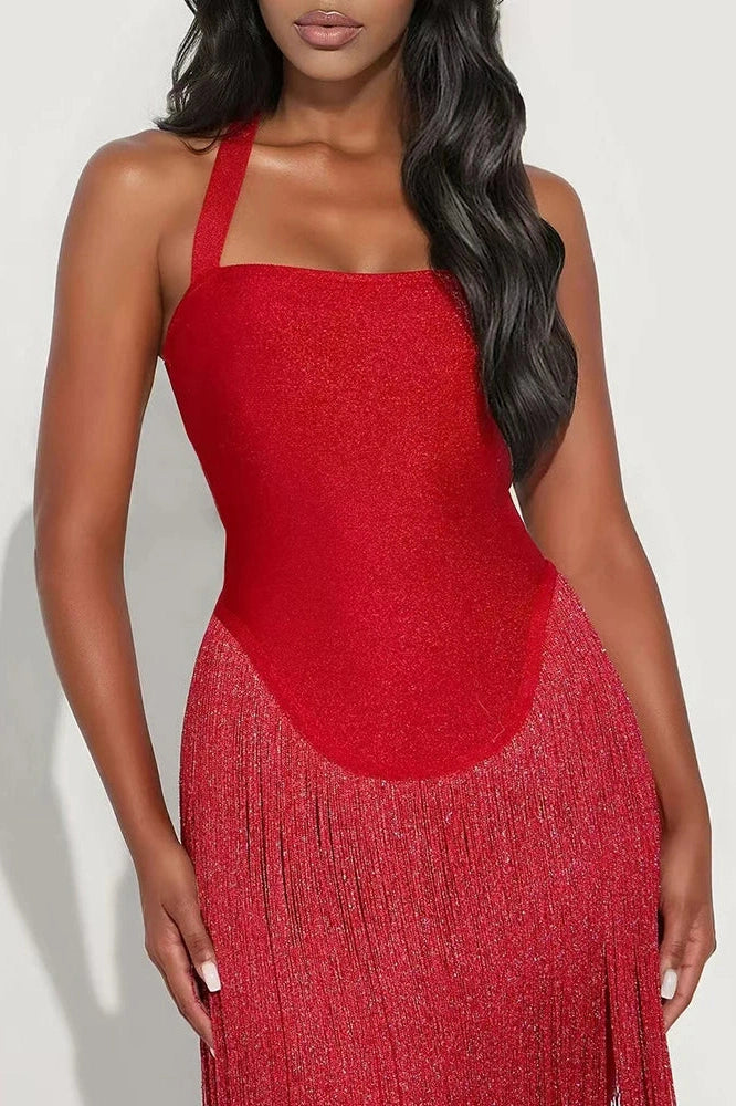 Glorol - Hollow Out Sleeveless Backless Maxi Dress