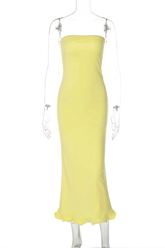 Glorol - Elegant Slim Fit Patchwork Long Sleeve Backless Midi Dress
