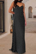 Spaghetti Strap Slim Fit Deep V Neck Maxi Dress