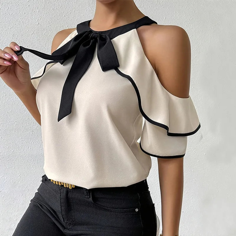 Glorol - Double Layer Short Sleeve Slim-Fit Top