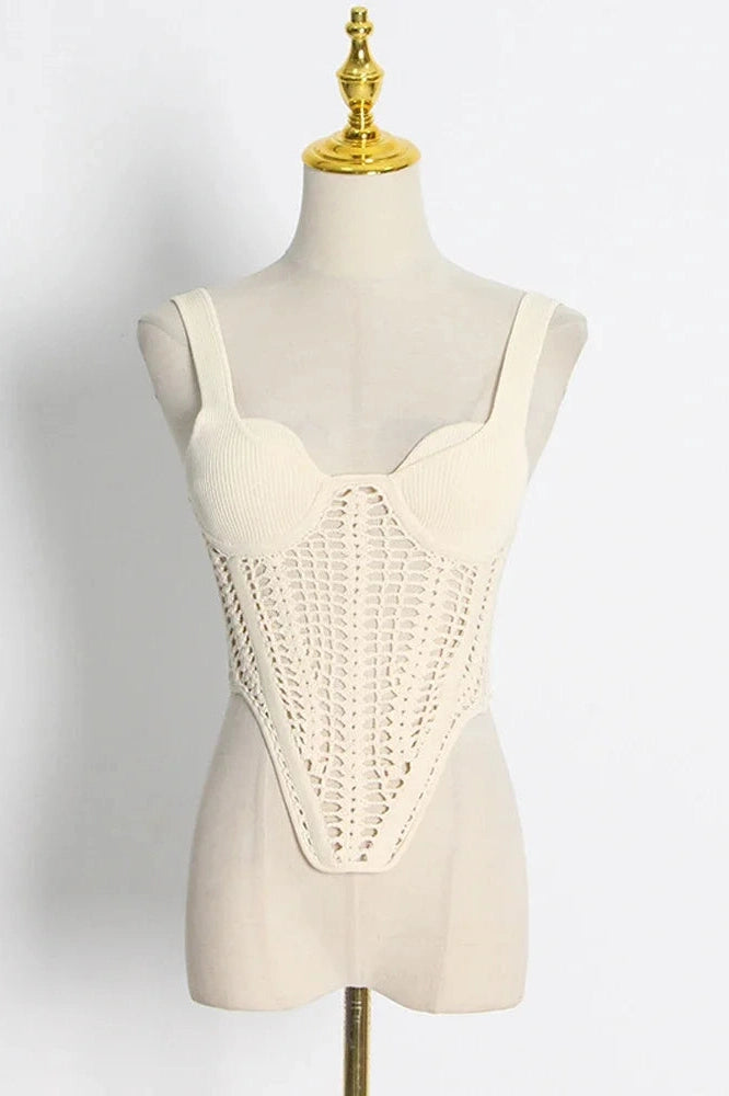 Glorol - Hollow Out Knitted Sleeveless Top