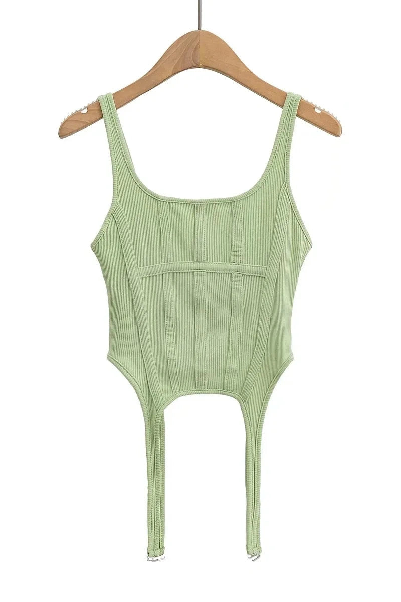 Glorol - Knitted Sleeveless Slim Irregular Top
