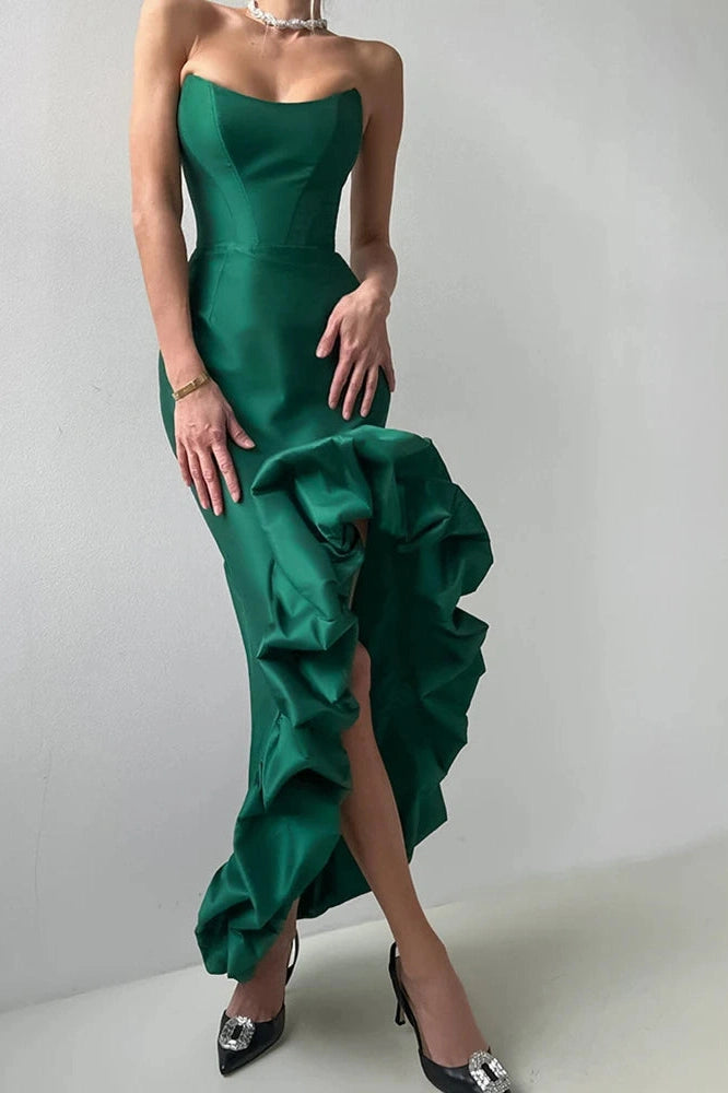 Glorol - Elegant Off Shoulder Slim High Waist Maxi Dress