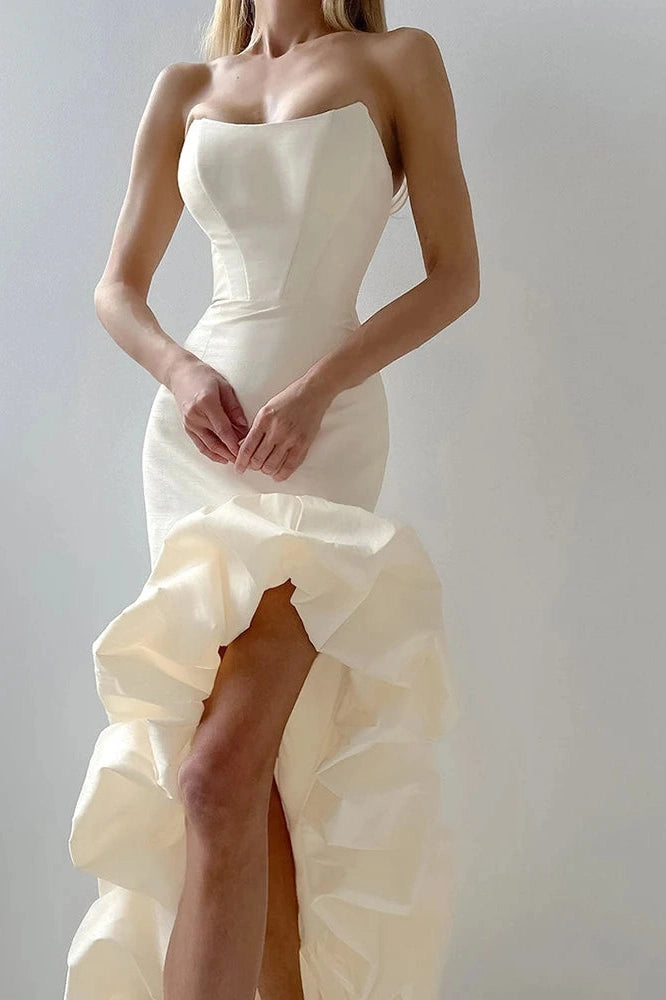 Glorol - Elegant Off Shoulder Slim High Waist Maxi Dress