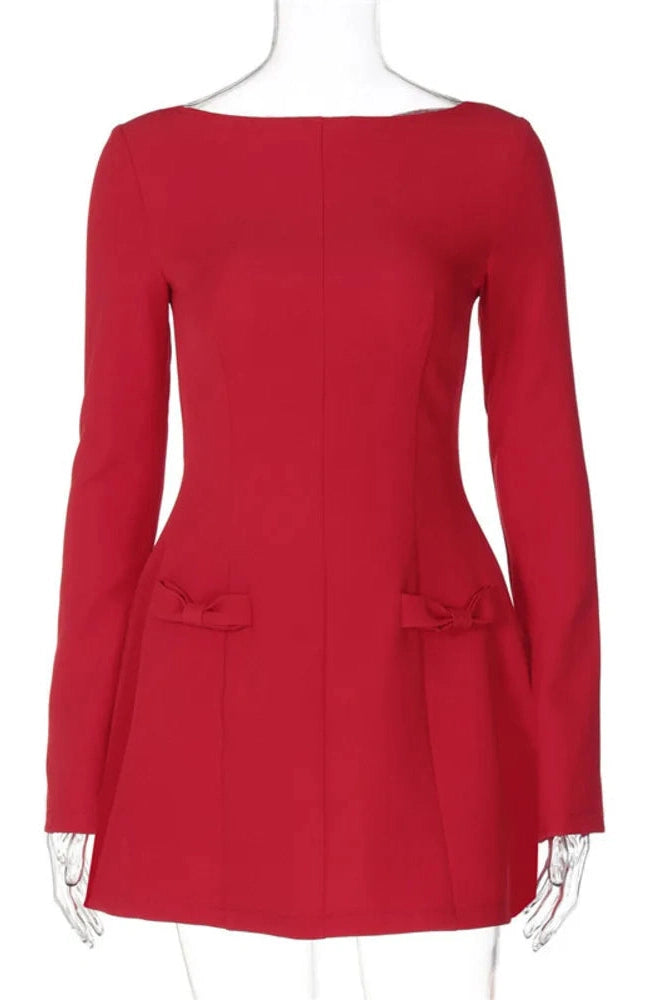 Glorol - Long Sleeve High Waist Bodycon Mini Dress