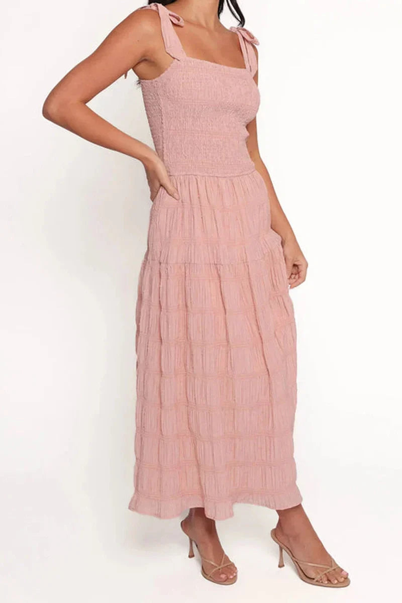 Tie-Up Straps Sleeveless Maxi Dress