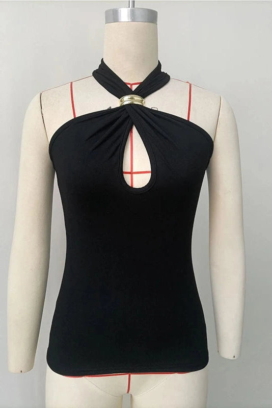 Glorol - Hollow Out Off-Shoulder Slim Backless Top