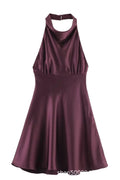 Glorol - Backless Patchwork High Waist Mini Dress