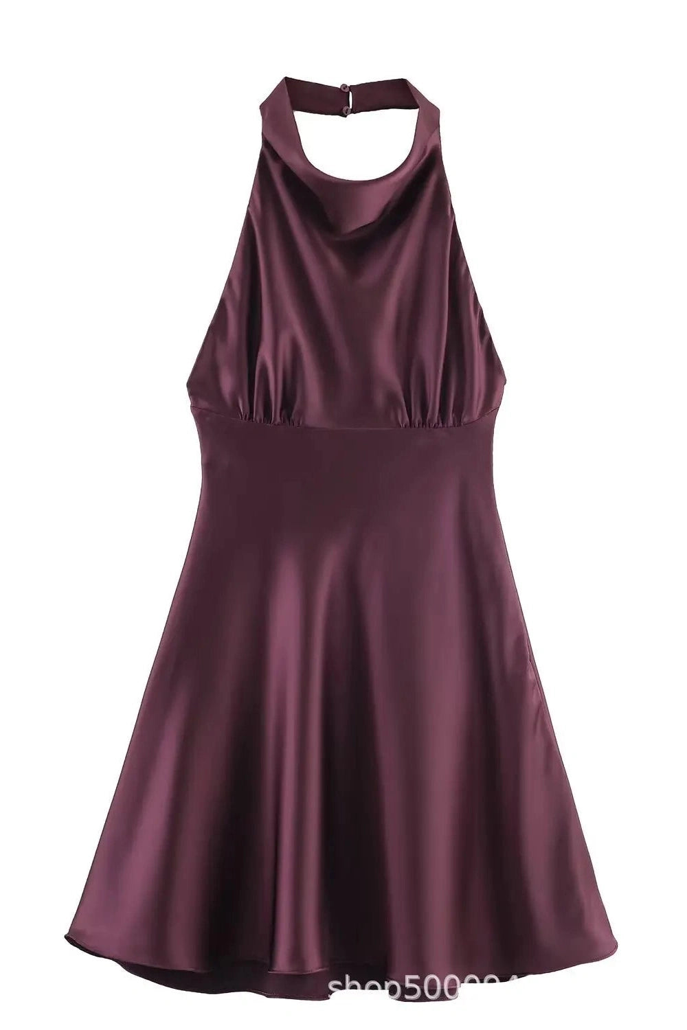 Glorol - Backless Patchwork High Waist Mini Dress