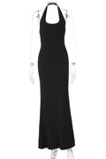 Glorol - Backless U Neck Sleeveless High Waist Maxi Dress