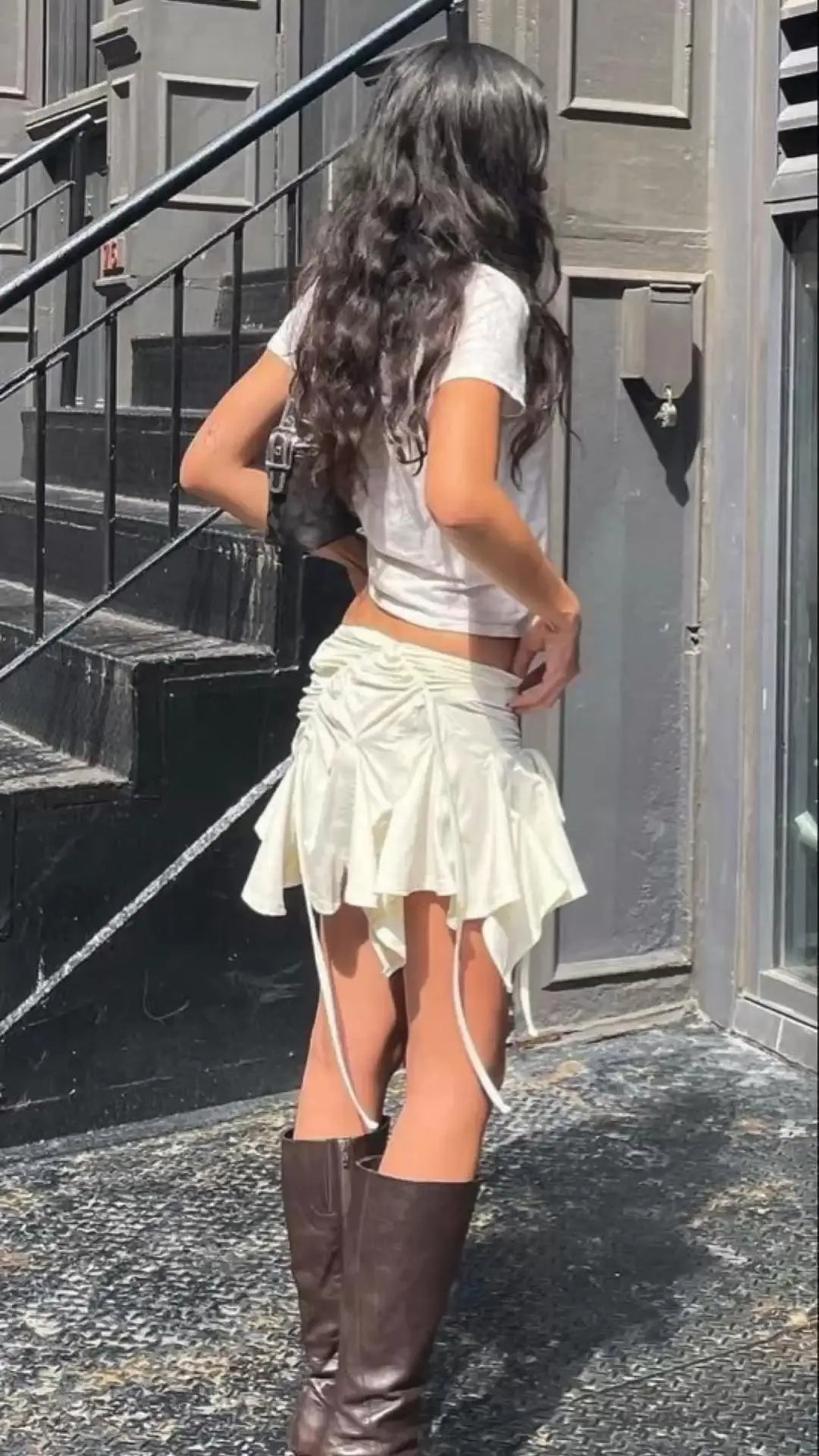 Glorol - Gothic Punk Tie-Up Skirt