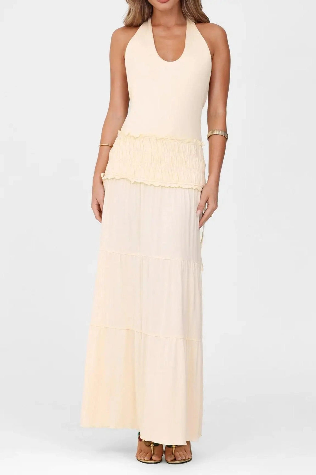 Glorol - Elegant Backless Slim Maxi Dress