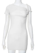 Glorol - One Shoulder Slim High Waist Sleeveless Bodycon Mini Dress
