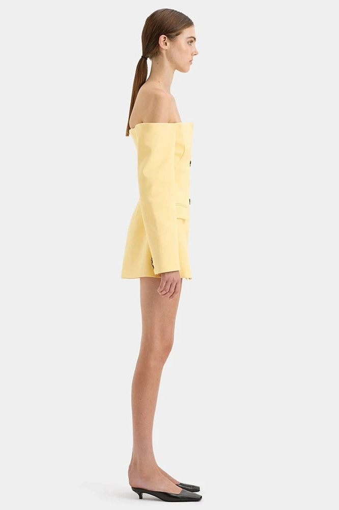 Glorol - Off-shoulder Strapless Long Sleeve Backless Mini Dress