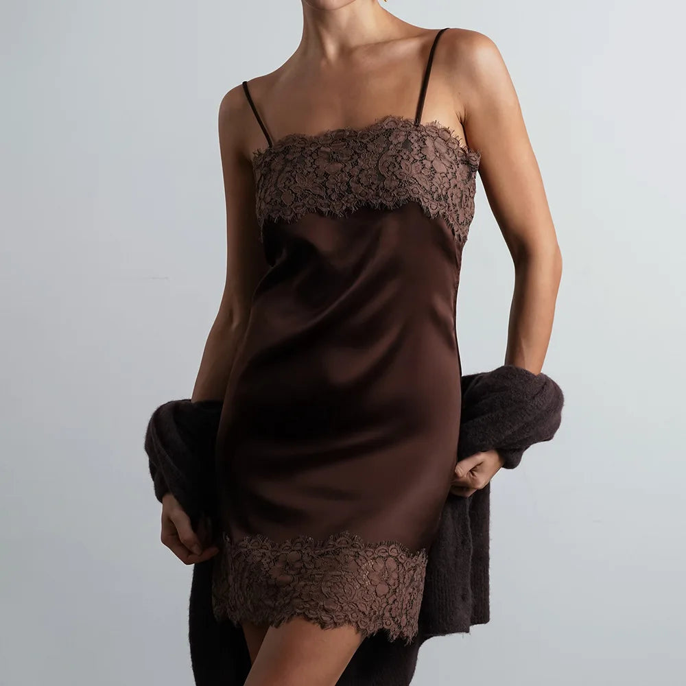 Glorol - Elegant Patchwork Backless Mini Dress