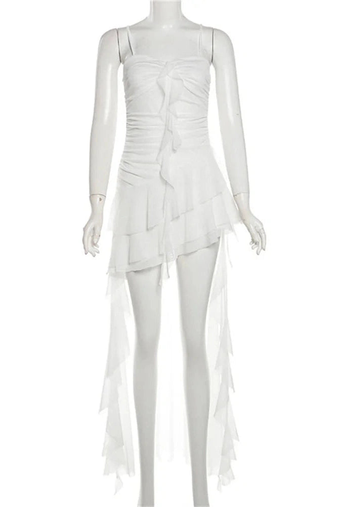 Glorol - See-Through Backless High Waist Maxi Dress